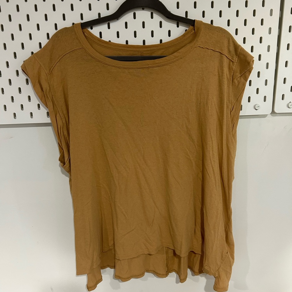 We The Free Relaxed Short Sleeve Tee in Camel Brown